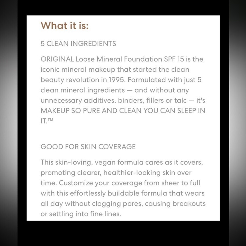 BareMinerals Matte SPF 15 Mineral Foundation Warm Deep W55 Skin Makeup 6g/.21oz - Picture 8 of 13